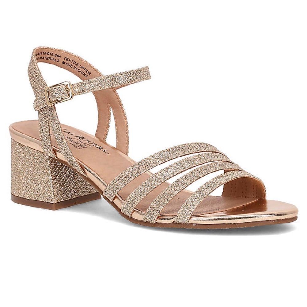 Kim Rogers Sandals Gold Metallic NEW Kelsie Strappy Heeled Sandals Size 8.5 NWT
